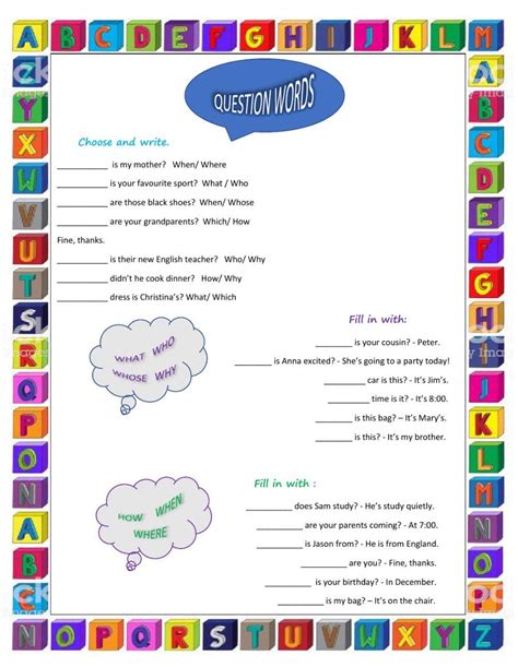 Some Wh Question Words Worksheet Live Worksheets