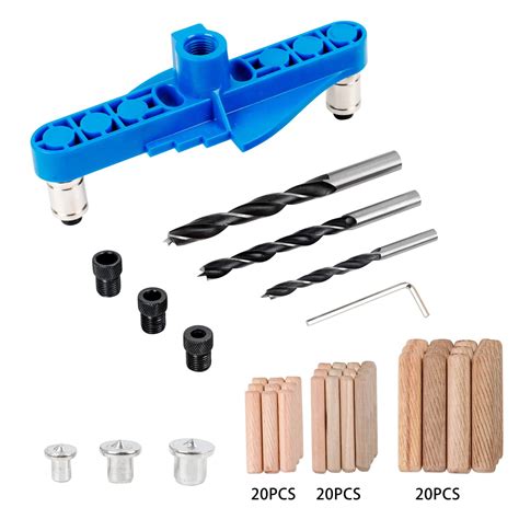 Dowel Jig Kit Pocket Hole Jig Adjustable Punching Hole Locator With