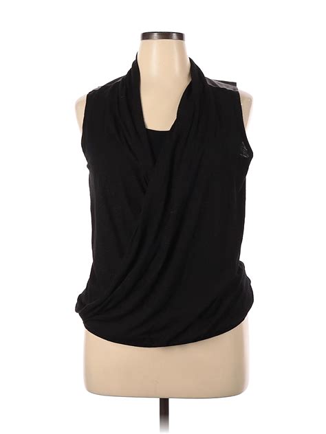 Rock And Republic Solid Black Sleeveless Top Size Xl 66 Off Thredup