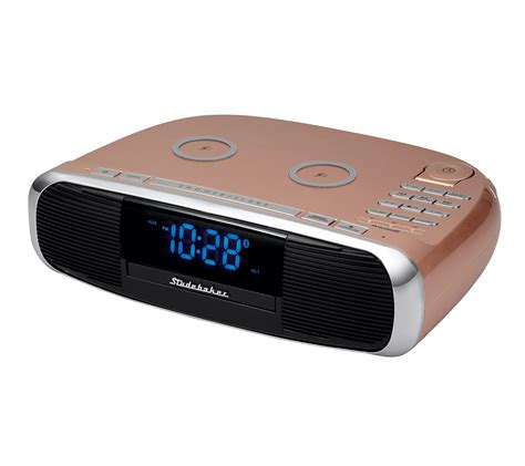 Studebaker Bluetooth Alarm Clock Radio & CD with Qi Charging - QVC.com