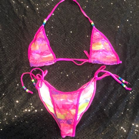 Tie Side Scrunch Butt Bikini Exotic Dance Wear Gem