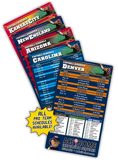 Advertising Sport Schedule Magnets Football Magnets