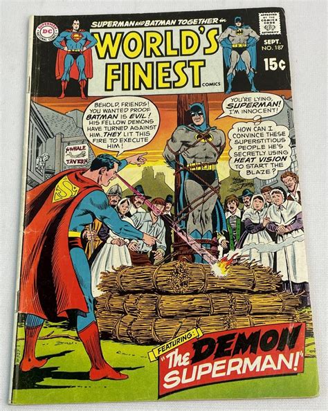 Lot Vintage Sept 1969 Worlds Finest Comics No 187 Dc 15 Cent