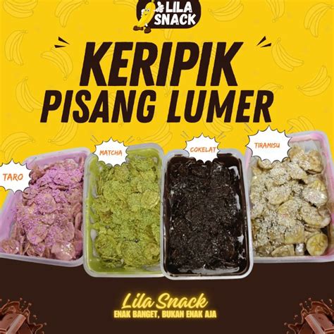 Jual Keripik Pisang Lumer Coklat Matcha Taro Tiramisu Ml