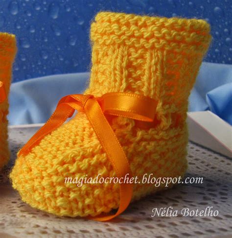 Magia Do Crochet Receita Base Das Botinhas Em Tricot Para Rec M Nascido