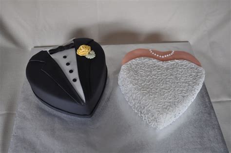 Heart Bride And Groom Cake For Bridal Shower