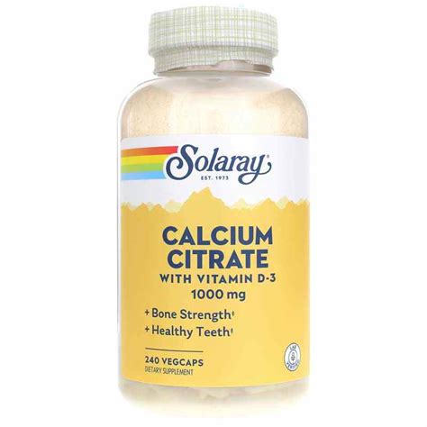 Calcium Citrate 1000 Mg Plus Vitamin D 3 Solaray