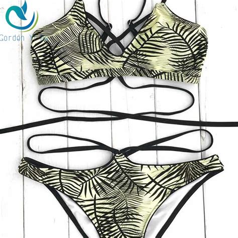 Bikinis Set Lace Up Cami Bikini Swimwear Women Sexy Crisscross Plunge