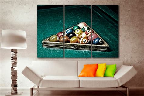 Billiards Canvas Billiards Game Balls Wall Art Billiards Table Etsy