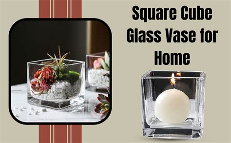 Buy Craftfry Center Designer Glass Square Cube Glass Vase For Home Table Decor Clear Glass Vase