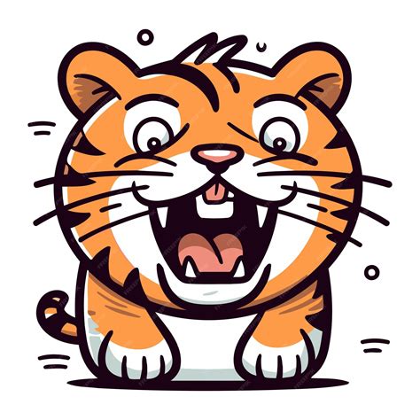 Premium Vector Vector Illustration Of Cartoon Tiger Isolated On A