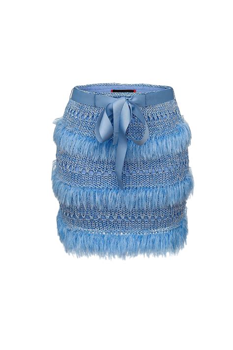 Buy Blue Handmade Knit Skirt By Andreeva Mini Skirts Seezona