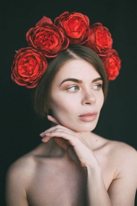 Large Flower Crown Mexican Rose Crown Frida Kahlo Headband Red Rose