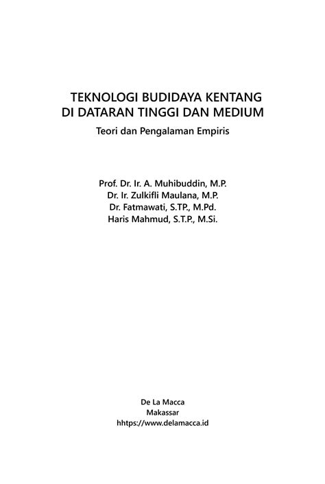 Solution Teknologi Budidaya Kentang Di Dataran Tinggi Dan Medium