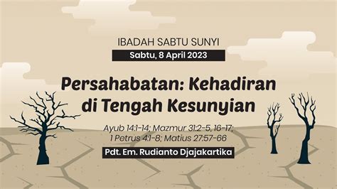 Ibadah Sabtu Sunyi GKIPI 8 April 2023 YouTube