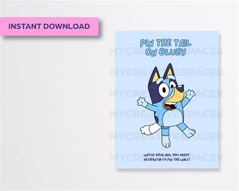 Bluey Party Favors Printable Bluey Favors Bluey Pin The Etsy