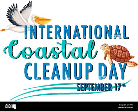 International Coastal Cleanup Day Banner Illustration Stock Vector