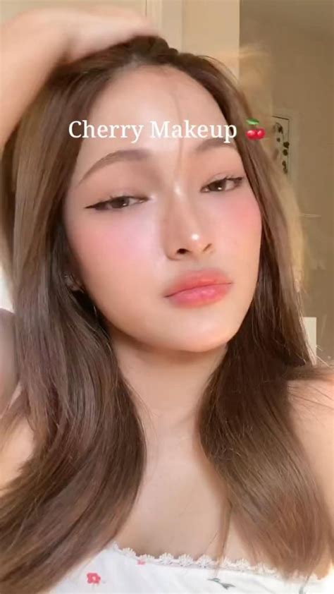 Cherry Makeup Tut Strawberry Makeup Clean Girl Makeup Soft Girl