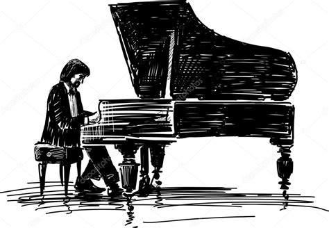 Man Playing Piano Silhouette