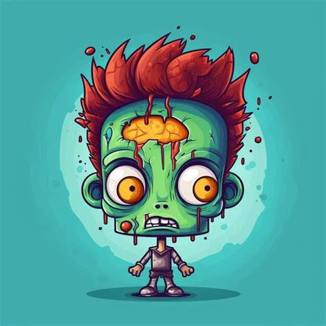 Premium Photo A Cartoon Zombie With A Spiky Head And A Spiky Face