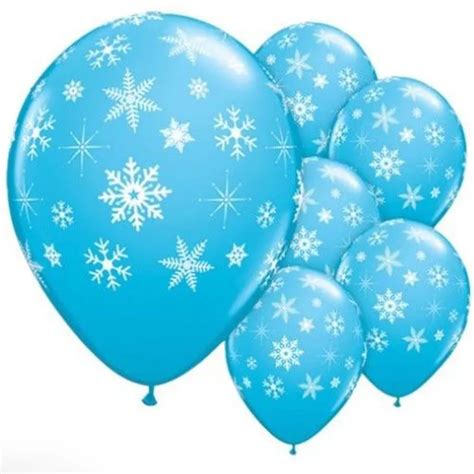 12pcs Blue Balloons Snowflake Balloons Ice Party Birthday Decor Girl