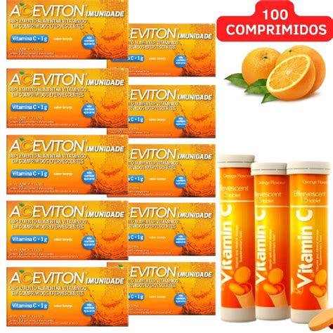 Vitamina C Kit 10 Unidades Aceviton C 100 Comprimidos Efervecentes