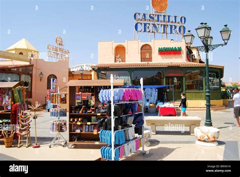 Shopping street, Caleta de Fuste, Fuerteventura, Canary Islands, Spain ...