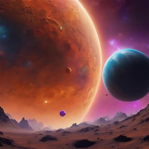 Premium Photo Space Background With Fictional Planets