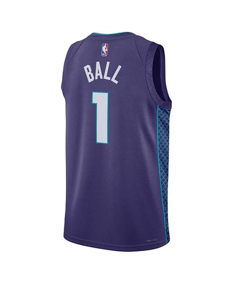 Jordan Mens Lamelo Ball Purple Charlotte Hornets Statement Edition Swingman Jersey Macys