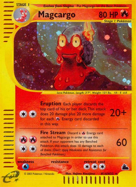 Pokémon e Card Series Skyridge Card H16 Magcargo Standard Holo Arcade