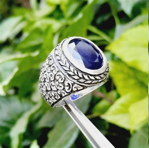 Natural Blue Sapphire Kashmiri Blue Sapphire Stone Ring - Etsy ...