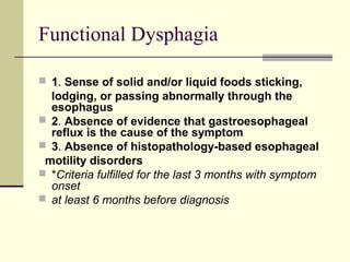 Functional Esophageal Disorders PPT