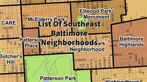 Baltimore Neighborhoods St Park Lombard Eaton Patterson Southeast Orleans The