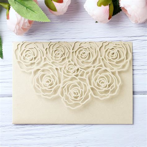 Piezas De Bolsillo Para Tarjetas De Invitaciones De Boda Cortadas