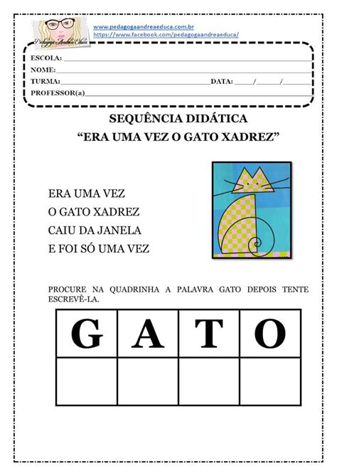 Atividades Para Imprimir Livro Era Uma Vez O Gato Xadrez