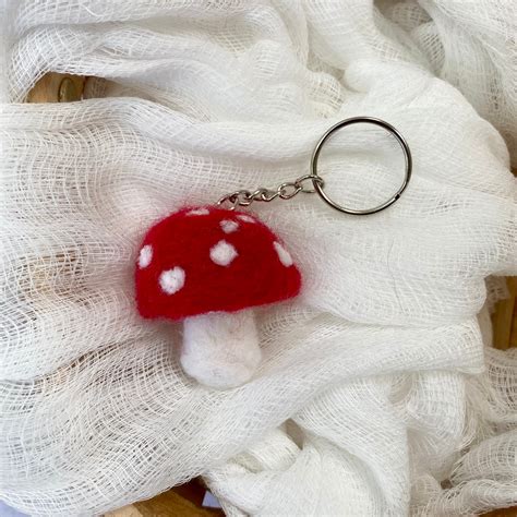 Mushroom Keychain Aesthetic Keychain Toadstool Keychain Etsy