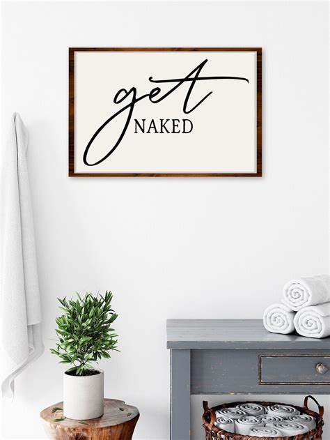 Get Naked Wood Wall Decor Wood Bathroom Art Wood Wall Art Etsy