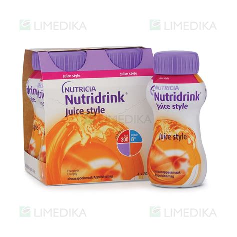 NUTRICIA NUTRIDRINK JUICE STYLE 200 ml apelsinų 4 vnt Limedika