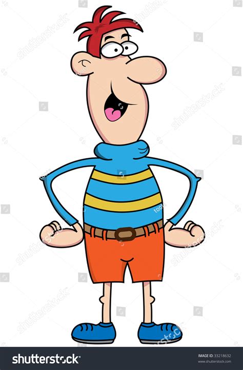 Funny Man Cartoon Character Big Nose Stock Illustration 33218632