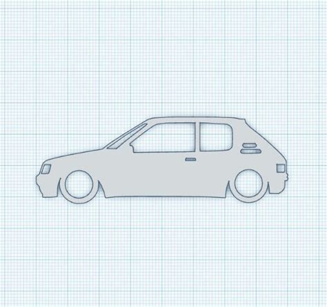 Fichier STL Peugeot 205 GTI Porte clés SideviewPlan pour imprimante 3D