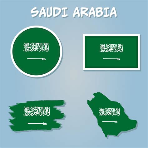 Saudi Arabia Map And Flag Vector 21991608 Vector Art At Vecteezy