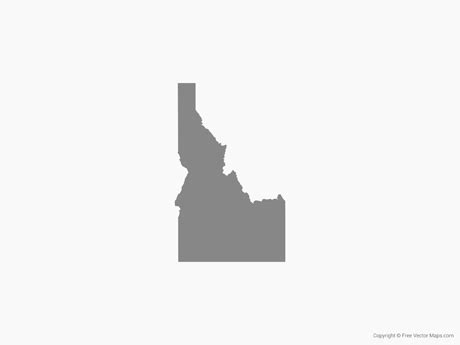 Vector Map of Idaho - Single Color | Free Vector Maps