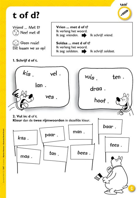 T Of D Spelling Groep De Leerjaar Spelling Woorden Lezen Taal