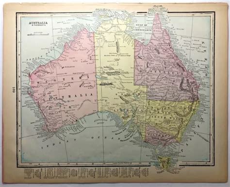 Vintage Australia Atlas Map Old Antique Pictorial Atlas Of The Us