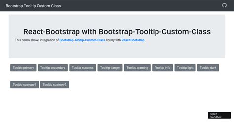 React Bootstrap With Bootstrap Tooltip Custom Class Forked Codesandbox