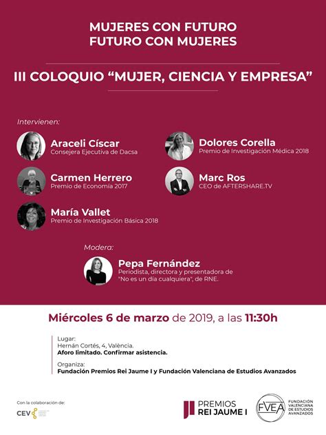 Iii Coloquio Mujer Ciencia Y Empresa Fundaci N Prji