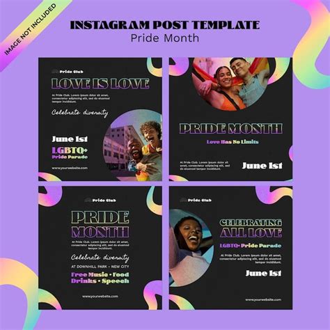 Premium Psd Pride Month Instagram Posts Design Template