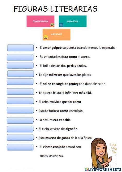 3 Figuras Literarias Worksheet Figuras Literarias Figuras Literarias