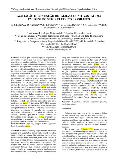 PDF AVALIA O E PREVEN O DE FALHAS COGNITIVAS EM UMA EMPRESA DO SETOR