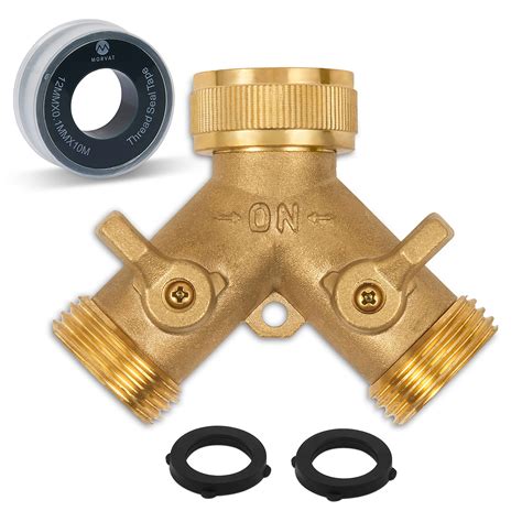 Buy Morvat Heavy Duty Brass 2 Way Y Splitter Garden Hose Connector With